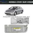Left Driver and Right Passenger Side Sun Visor Gray Compatible with Honda Civic 2006 2007 2008 2009 2010 2011 Replaces # 83280-SNA-A01ZC 83230-SNA-A01ZC