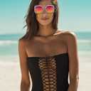 9 Pairs Rhinestone Oversized Square Sunglasses for Women Sparkling Bling Crystal Sunglasses AC Frame Glasses for Women