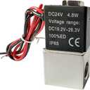 AOPANDA 1/4inch DC 24V 2 Way Normally Closed Electric Solenoid Air Valve, Stainless Steel 1/4 NPT