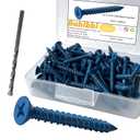 1/4 x 1-3/4" Flat Head Concrete Screw Anchor, for Anchoring to Masonry, Block or Brick (100Pcs)