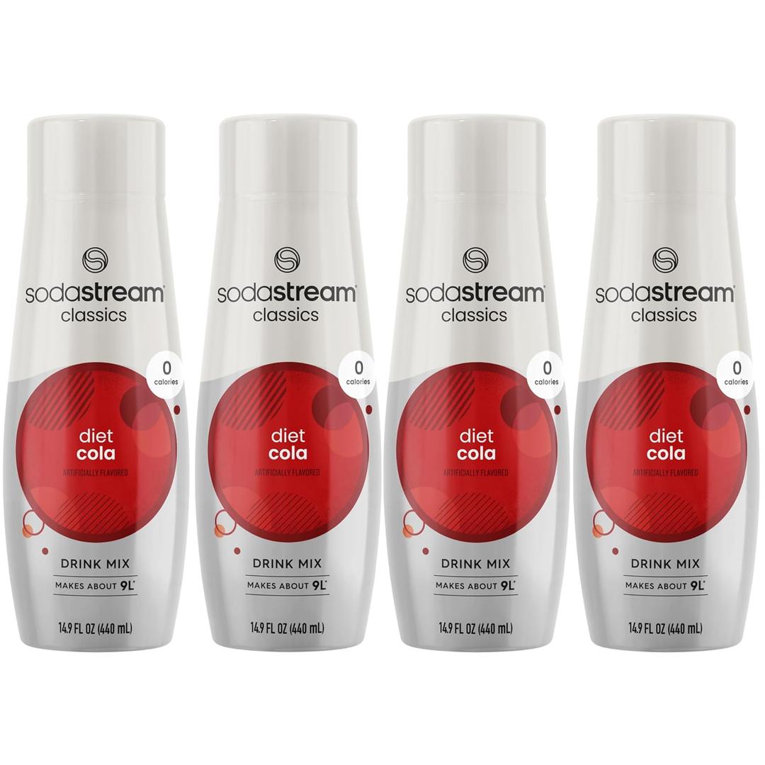 SodaStream Diet Cola, 14.9 Fl Oz, Pack of 4 (Packaging May Vary) (Best By: 02/22/2026)