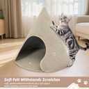BEQHAUSE Cat Beds for Indoor Cats, Cat Cave Bed with Non-Slip Bottom, Beige