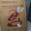 Momcozy 2-in-1 Electric Baby Swing, Dual-Arm Support System & Parent-Inspired Motions, Convertible to Toddler Seat up to 66 lbs, Adjustable Height, Lightweight, Khaki