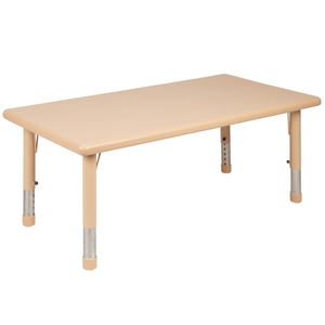 Ubique Rectangular Plastic Height Adjustable Activity Table, 4x2ft, Beige