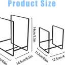 CEYAZYE 4 Pack Plate Holder Organizer for Cabinet Space Saver, Metal Dinner Dish Storage Rack, 2 Sizes Kitchen Storage Display for Plates, Pots, Pans, Cutting Boards, Black