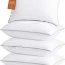 Sasttie Pillows Queen Size Set of 4, Bed Pillows for Side, Back, and Stomach Sleepers - Oeko-Tex Certified Supportive Down Alternative Plump Filling - Hotel Quality and Machine Washable, 4 Pack