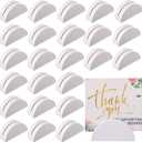 24 Pcs White Table Number Stands Wooden Small Size Lightweight Table Name Holder Semicircular Design Place Cardholders Office Tag Photo Menu Wedding Banquet Birthday Party Restaurant