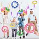 Max Fun Easter Bunny Inflatable Ring Toss Games for Kids Easter Indoor Outdoor Party Games Carnival Toss Game for Easter Party Favors