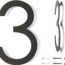 12 Inch Modern Floating House Numbers for Outside | Large Metal House Numbers for Outdoors | Black Coated Rust-Proof Home Address Numbers/Plaques | Metal Numbers