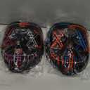 Halloween LED Mask, 2 Pack Purge Masks Light Up, Glowing Scary Halloween Mask with 3 Lighting Modes for Men Women Adult Couples on Halloween Cosplay Costume Party