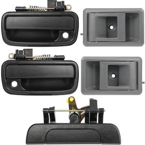 Exterior Door Handle & Interior Door Handle Set Compatible with 1995-2000 Toyota Tacoma,Replaces# 69220-35020, 69210-35020,6909035010