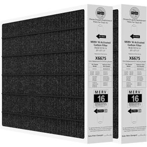 2 Pack 6675 20x25x5 MERV 16 Air Filter Compatible with Lennox X6675 and Lennox HCC20-28 Healthy Climate Carbon Clean MERV 16 Furnace Filter for HVAC System, Part Number HCF20-16, HCF20-10