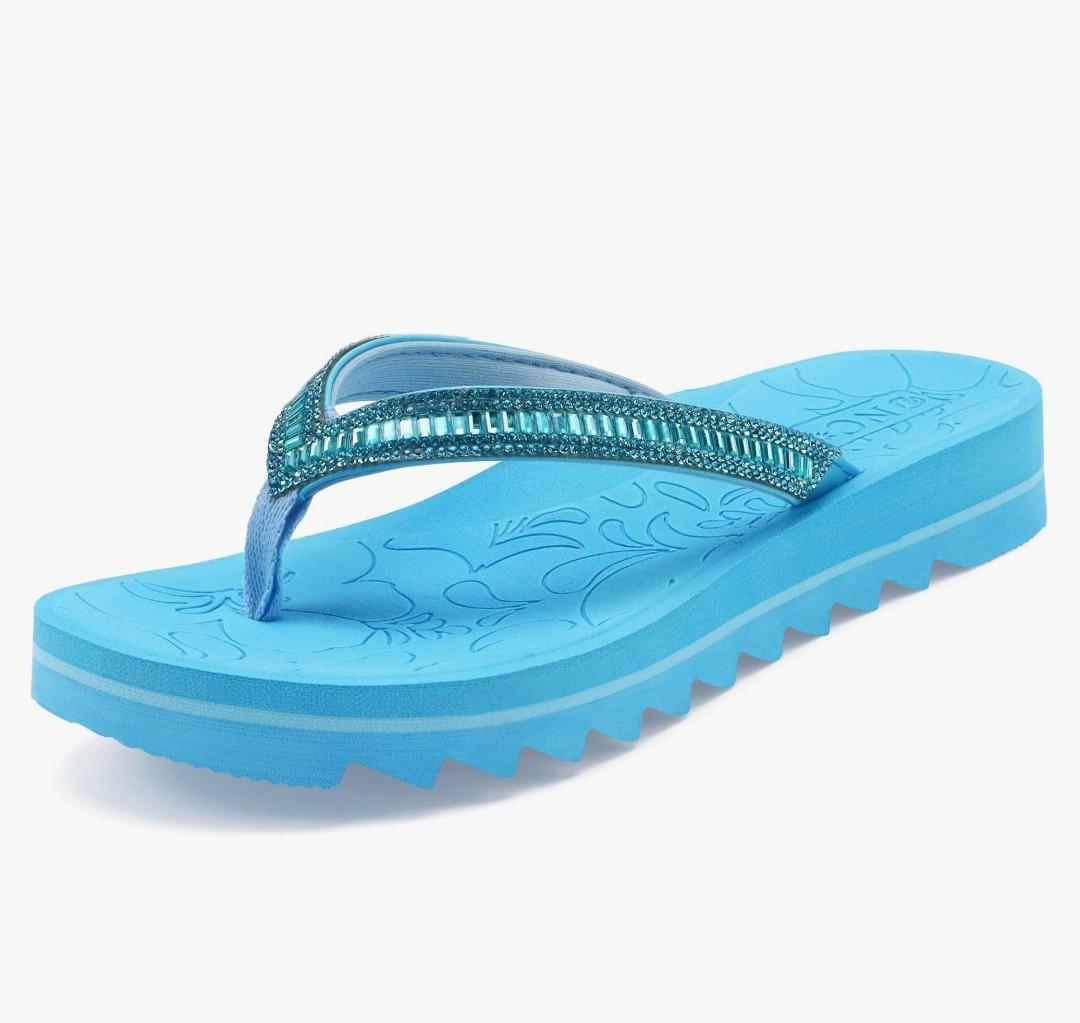 ONCAI Flip Flops for Women, Beach Thong Sandals Womens with Arch Support, Dressy Rhinestone Comfortable Yoga Mat and Non Slip Rubber Soles for Summer US, Size: 8