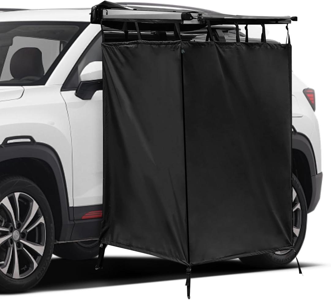 Awning Shower Tent Car Outdoor Portable Camping Shower Tent Car Side Shower Room Privacy Shelter Restroom Vehicle Side Shower Bathroom for RV, Van, Truck, Waterproof