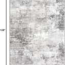 Abstract Area Rugs 6x9 Ft Washable Rugs for Living Room, Non Slip Dining Room Rug, Printed Faux Wool Rugs for Bedroom, Floor Carpet for Office Nursery Playroom, Grey Beige