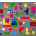 WATINC 64Pcs Preschool Shapes Teaching Felt Board Story Set 3.5 Ft Colorful Montessori Teacher Aide Tangrams Storytelling Flannel Interactive Play Kit Wall Hanging Gift for Toddlers