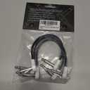 Flat Low Profile Guitar Patch Cable 8 inch for Effects Pedals, S-Shape, 1/4 inch Right-Angle, White, 3-Pack