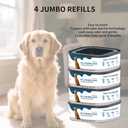 4 Pack Jumbo Square Refills Disposal Bags Refill Compatible with Pet Dogs Genie Dog Waste Disposal System Pails, Ultimate Odor Control Dog Poop Bags