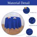 Fitable Round Table Cover Outdoor and Indoor Tablecloth - Washable Waterproof Wrinkle Free Table Cloth with Zipper and Umbrella Hole for Spring/Summer/Party/Picnic/BBQS/Patio Blue 70R
