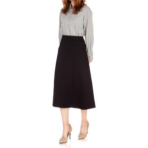 Dani's Choice Elastic Waist A-line Flared Long Skirt (XL, Black)