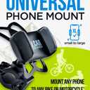 Bike & Motorcycle Phone Mount - for iPhone 16 Pro Max (15, 14, SE, Plus), Galaxy s25 or Any Cell Phone - Universal Handlebar Holder for ATV, Bicycle & Motorbike. +100 to Safeness & Comfort