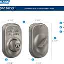 Schlage Plymouth Electronic Keypad Deadbolt Lock, Keyless Front Door Entry, Mechanical Key Backup Included, Satin Chrome, BE365 PLY 626
