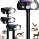 2025 Solar Ultrasonic Racoon Fortress Pro, Deer Cat Repellent Devices Animal Repeller Squirrel Rabbit Deterrent Outdoor with Motion Sensor&Flash Light to Scare Dog Skunk Out of Garden Farm Yard (4Pack)