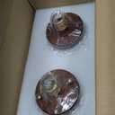 2 Pack 6.7'' Semi Flush Mount Ceiling Light,MidCentury Modern Ceiling Light Fixture,Brown Glass Lampshade Vintage Hallway Lights Fixtures,Wood Base Flush Mount Ceilings Lights【No Bulb Included】