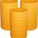 Morcheiong Blank Rubber Bracelets - 100pcs Orange Silicone Wristbands for Men Women and Teens