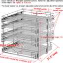 DINDON Pull Out Cabinet Organizer (22-1/2" W x 21-1/2"D), Cabinet Pull Out Shelves, 2 Tier Pull Out Drawers for Kitchen Cabinets, Wire Basket Slide Out Shelf, Pot and Pan Organizer
