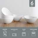 Samsle Porcelain Small Serving Bowls, 10 Ounce Dessert Bowls for Ice Cream Snacks Appetizer Candy Dishes, Dishwasher Safe Durable Ceramic White Bowl for Party, Set of 6