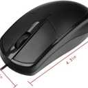 Sleek Body Work Corded Mouse, USB Corded Computer Mouse, Laptop Desktop Laptop Home and Office Mouse, Curved Edge Mouse, Comfortable Feel USB Corded Optical Mouse - Black
