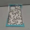 for iPhone 15 Pro Max Case,HL2 Aesthetic Black Bow Hybrid 2 Layer Hard Shell Silicone Protective Pattern Design Case