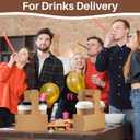 MAQIHAN 2 Cup Drink Carrier with Handle - 50Pcs Disposable Cardboard Coffee Cup Holder Portable Foldable Tray Drink Caddy Cup Carriers to go Cup Holder Food Delivery Accessories for Hot/Cold Drinks