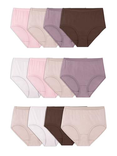 Fruit of the Loom Women's Eversoft Cotton Underwear Multipacks, Tag Free & Breathable, Also in Plus Size, Brief-Assorted Body Tones, 12pcs 7