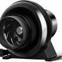 iPower 4 Inch 195 CFM Inline Duct Exhaust Fan Air Vent Booster Ventiliation Blower for Grow Tent, Attic, HVAC, Basements or Kitchens, Low Noise, Black