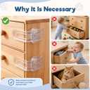 Viaky Baby Proofing Drawer Locks, Adhesive Safety Locks, Clear 4 Pack | Dual-Button Squeeze Release Keeps Toddlers Safe, No Drilling or Tools for 90-Degree Drawers Cabinets