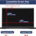 14" Laptop Screen Protector Tempered Glass for HP/Dell/Sony/Samsung/Lenovo/Acer/MSI/LG/Razer Blade 14 Inch Aspect Ratio 16:9 Laptop , 9H Hardness, Anti-fall, Fingerprint Resistant, Bubble Free(309 x 174mm/ W x H)