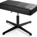 VECELO Under Desk Footrest, PU Ergonomic Foot Rest with Comfort Padding, Height Adjustable for Relieving Leg Pain, Stiffness, and etc, Black