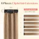 Hairro 6PCS 6 Clips In Short Hair Extensions Remy Real Human Hair Clip Ins Mini Clip On Hairpin Hairpieces For Women 31g 10 Inch #4P27 Medium Brown&Dark Blonde