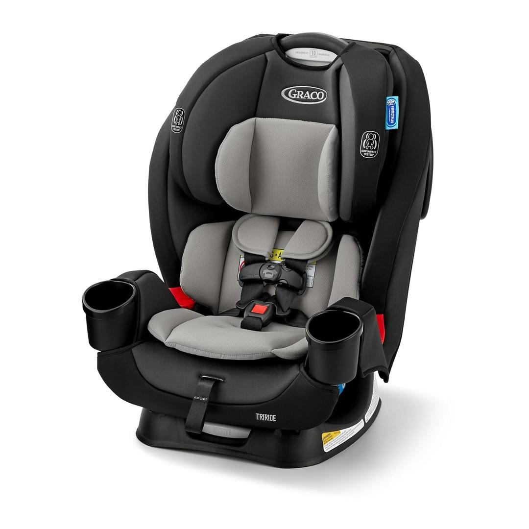 Graco® TriRide 3-in-1 Convertible Car Seat - Highback Booster, Forward & Rear Facing Modes, Suitable from Newborn to Preschooler, Perfect for Long Journeys in Redmond Color, Manufactured date: 12-04-25