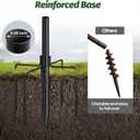 Bird Feeder Pole Kit, 95 Inch, Metal Heavy Duty Bird House Pole with 5-Prong Base, Hook for Hanging Bird Feeders