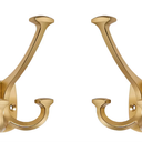 SAILING 2 Pack Coat Hooks Champagne Gold Towel Hooks Robe Hooks Decorative Wall Hooks for Bathroom Bedroom Kitchen Towel Robe Clothes Cabinet Closet Bathroom Hardware