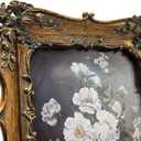 4x4 Small Vintage Picture Frame, Antique Bronze Gold Ornate Square Photo Frame, Wall Hanging or Tabletop Display, Decorative Floral Design Retro Home Decor, Photo Gallery Art