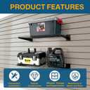 NeatiEase Heavy Duty Metal Slatwall Shelves 24"x16.5", 4PCS, Black