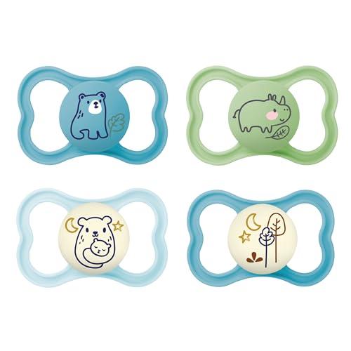 MAM Air Day & Night Baby Pacifier, for Sensitive Skin, Glows in The Dark, 16+ Months, Baby Boy, 2 Count (Only 2 of the 4)