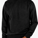 Men's Suede Crewneck Sweatshirt Solid Vintage Pullover Sweatshirts Casual Long Sleeve Top for Fall Winter, Large 