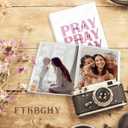 Pink Christian Photo Album 4x6, Pray on Over Through It 18 Pockets Small Picture Memory Book Photo Album Keepsake for Graduation Wedding Anniversary Travel Vacation