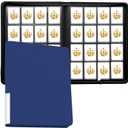 16 Pocket Toploader Binder, Holds 640 Cards, Ringless Design Side-Load Toploaders Holder for 3"x4" Top Loader Trading/Sports Cards Top Loaders (Blue)