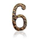 2 Pack 5.5 Inch House Numbers, Cast Iron Home Address Number, Featuring Solid/Heavy Duty & Sturdy, Uneven Bronze-colored,Number 6
